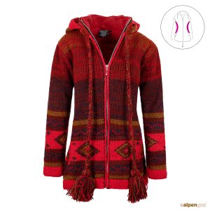 Wolljacke im Norweger Muster Rot